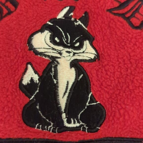 Warner Brothers Looney Tunes embroidered‎ Bad Kitty red hooded sweatshirt - Picture 4 of 8
